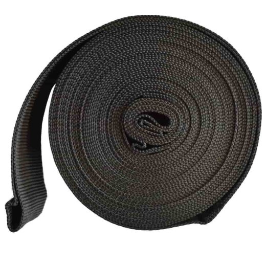 10m Gurtband mit Schlaufen, schwarz 6cm breit