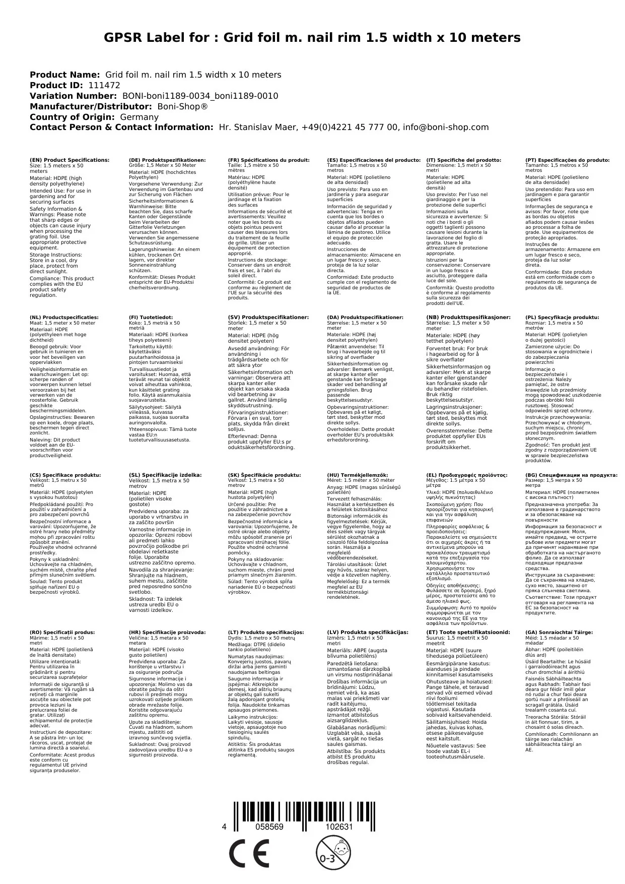 Gitterfolie m. Nagelrand 1,5 Breite x 10 Meter-4