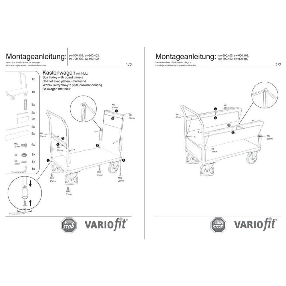 Kasten-/ Bügelwagen Typ XL + EasySTOP-0