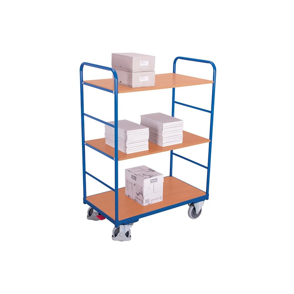 Etagenwagen hoch mit 3 Böden 250 kg Typ M + EasySTOP-0