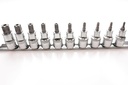 1/2" Torx-Nuss T20 CrV (S2) mit Stirnloch - kurze Ausführung -  (10 St.)