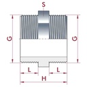 PVC - U AG x AG Doppelnippel 1 1/4"-0