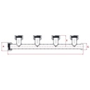 PVC Ausflussverteiler 4 Abgänge 1"-0