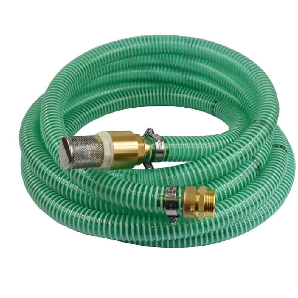 1"/25mm Saug- + Druckschlauch mit Saugkorb, Rückschlagventil + 1" AG Doppelnippel 3m-3