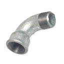 Gewindefitting Temperguss Bogen 90°, kurz 1 1/2" IG x 1 1/2" AG