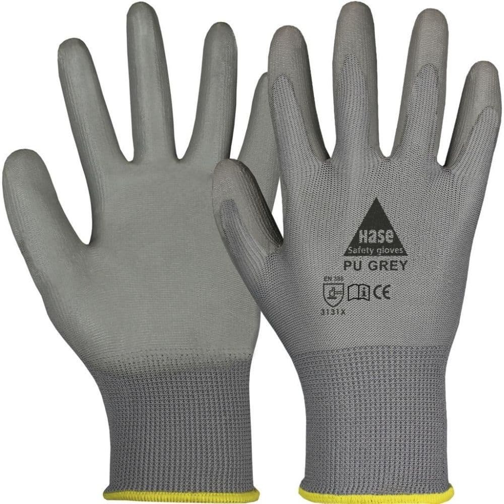 Montagehandschuhe PU grau, Gr. 11