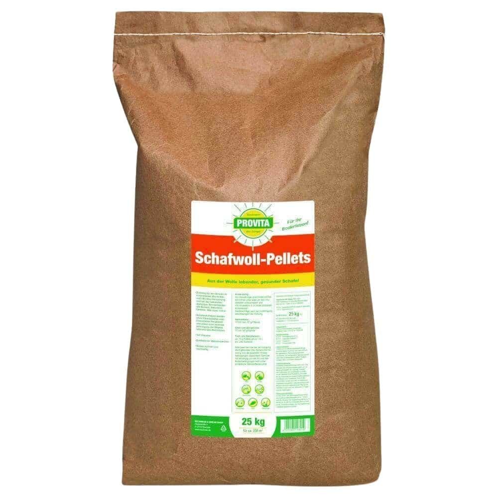 Schafwollpellets, Schafwolle Dünger 25 kg Provita, 11,7+5,4 für ca.250m²
