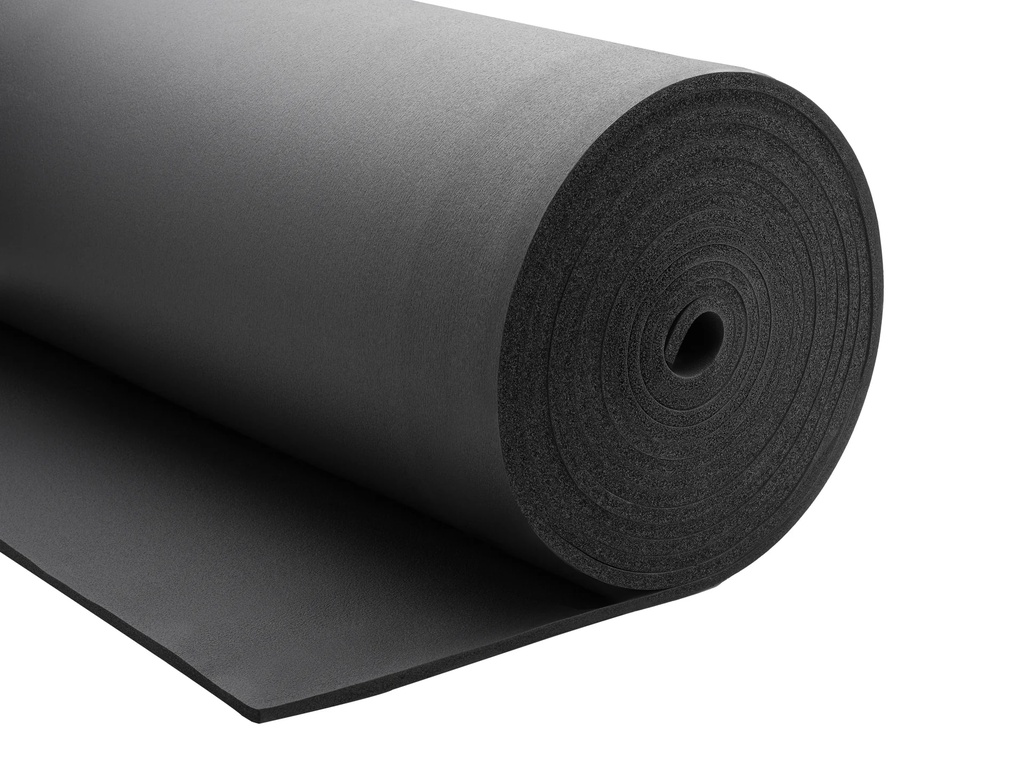 Rohrisolierung INSUL ROLL aus Kautschuk, 6 mm Dämmstärke, 1 m breit, schwarz