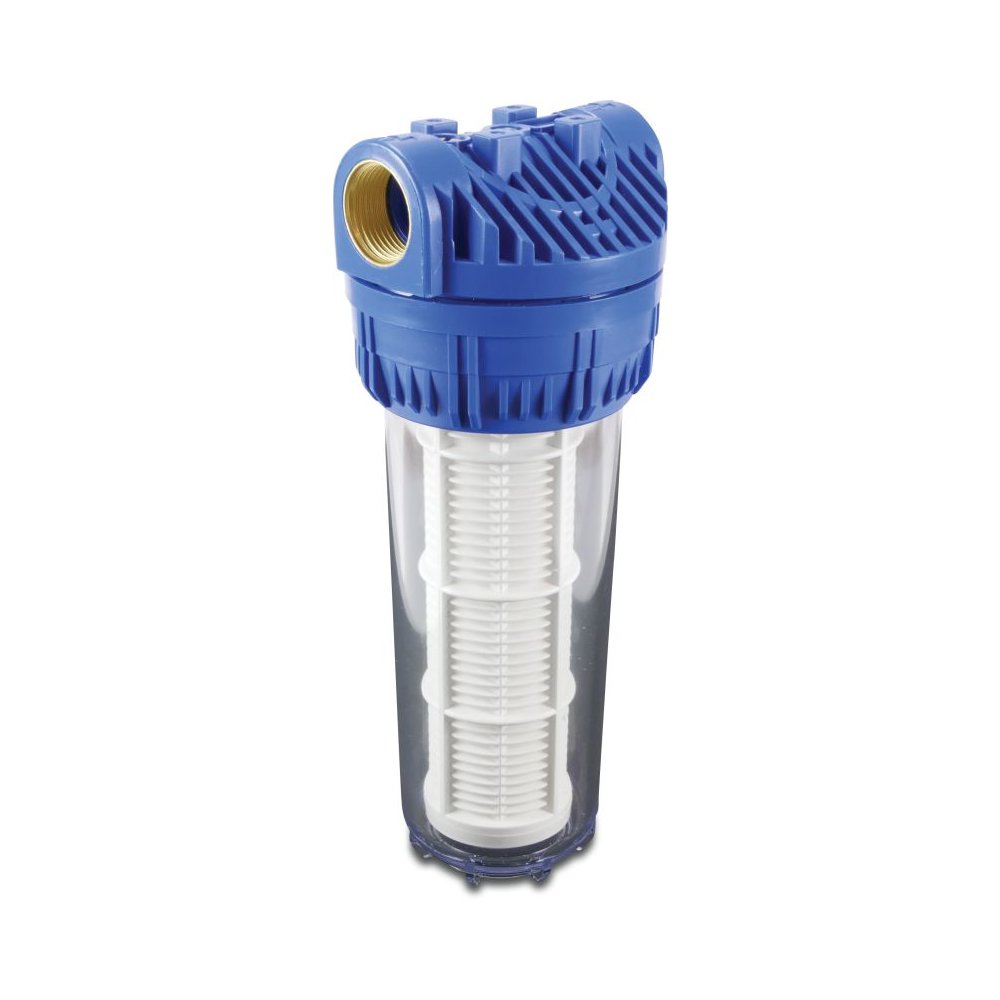 Profec Wasserfilter, Trinkwasserfilter 10" - Kunststoff 3/4", Innengewinde, 8bar 60micron, Polyestergaze