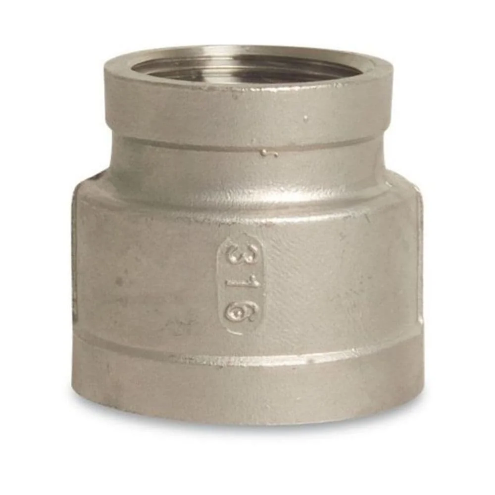 Edelstahl Reduziermuffe, Gewindefitting, 1" IG x 3/4" IG, V4A Muffe