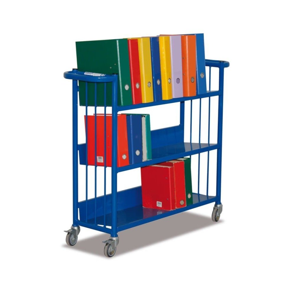 Bücherwagen, Etagenwagen, Transportwagen, mit 3 Etagen, 150kg Traglast