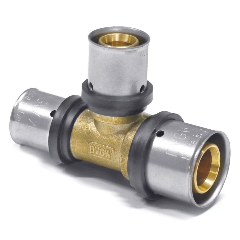Pressfitting T-Stück reduziert, 32mm, Boni, Messing T-Stück