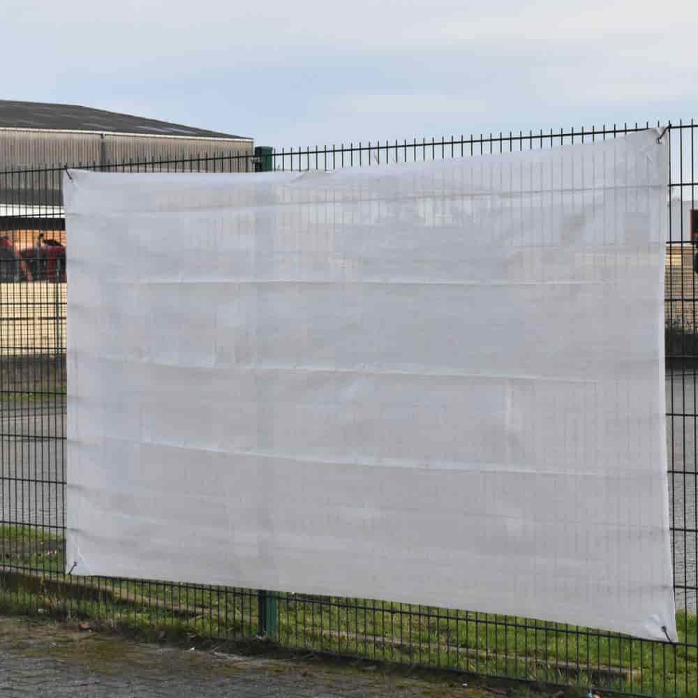 Bauzaunplane, Bauzaunnetz weiß, 1,80m x 3,45m, Bauzaunblende