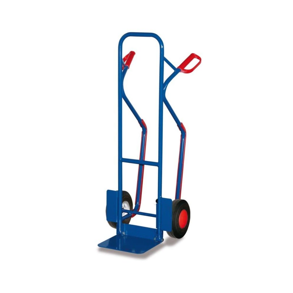 Stapelkarre 200 kg, Stahlrohr, Klappschaufel, Vollgummi