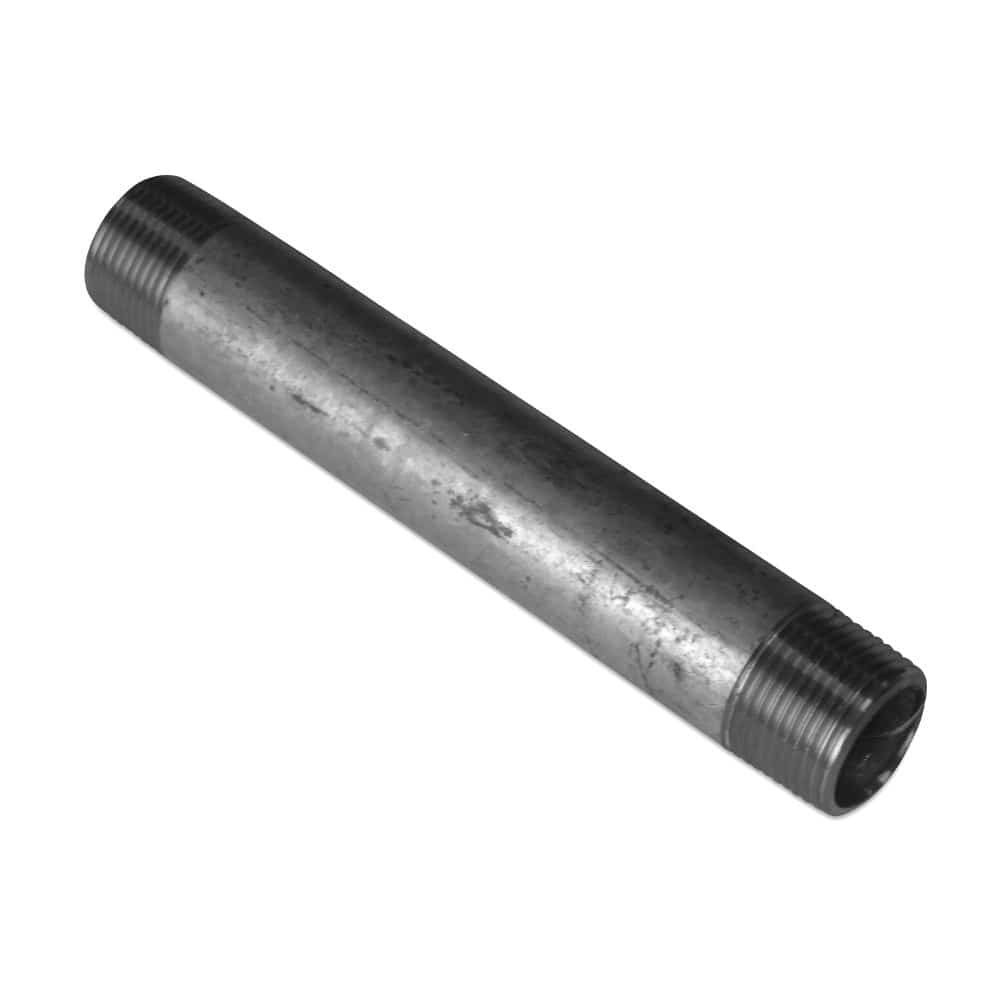 Rohrnippel verzinkt, Gewindefitting 1 1/2", AG x AG 80 mm, Rohrverbinder