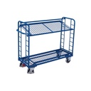 Etagenwagen mit 2 Drahtgiterböden pulverbeschichtet 400 kg Traglast Typ L + EasySTOP