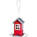 Futterhaus, Vogelhaus zum Aufhängen, rot, Metall