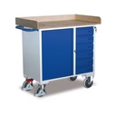 Werkstattwagen, 6 Schubladen, Ladefläche, Schrank, Werkzeugwagen, EasySTOP