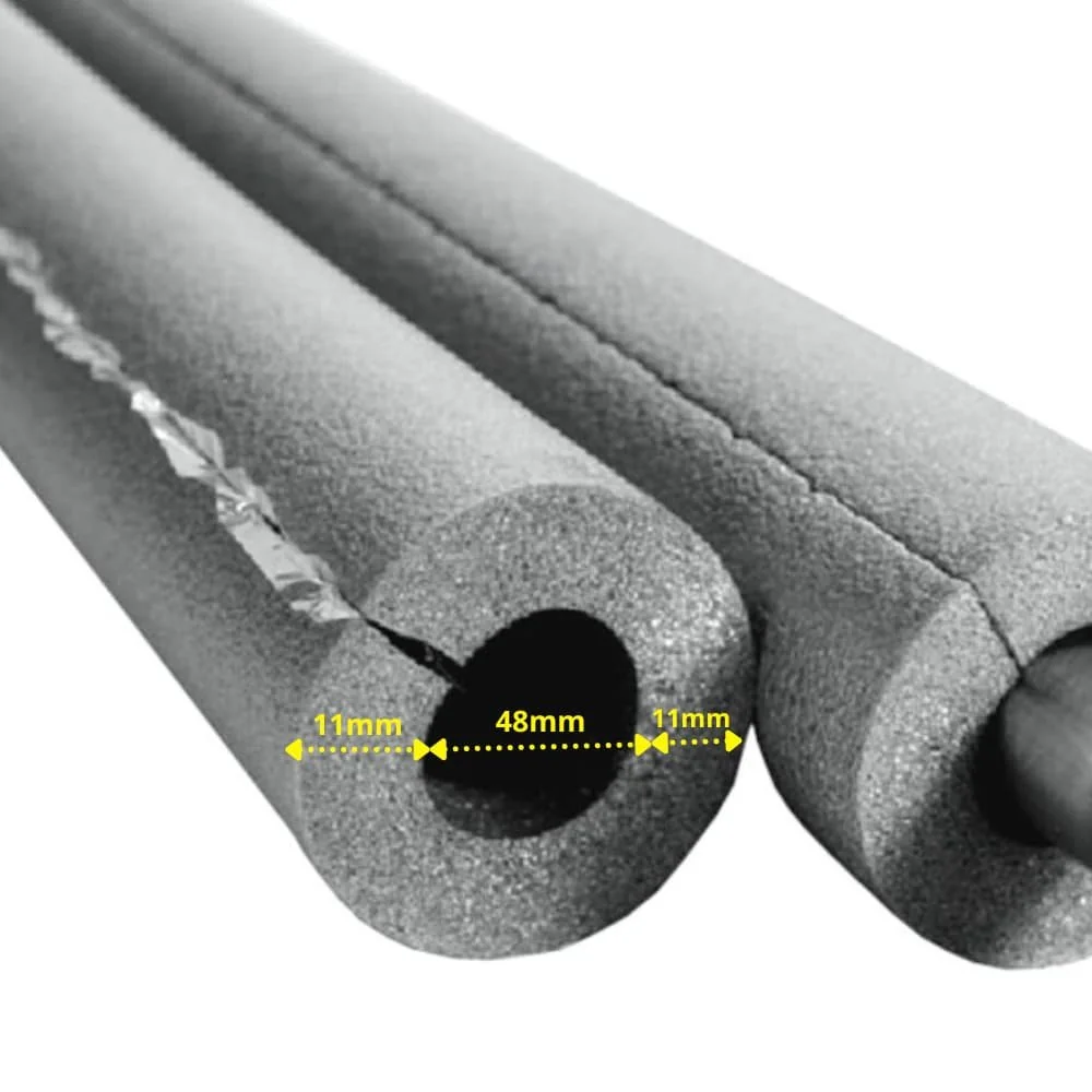 AEROFLEX® SH XT Rohrisolierung, Rohrdämmung - 2m, Selbstklebend, Flexibler Dämmstoff aus Geschlossenzelligem Schaum Kautschukbasis, Schwarz - 48 x 10 mm