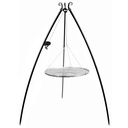 Schwenkgrill Set, Dreibein Grill, Edelstahl Grillrost 50 cm, mit Handkurbel