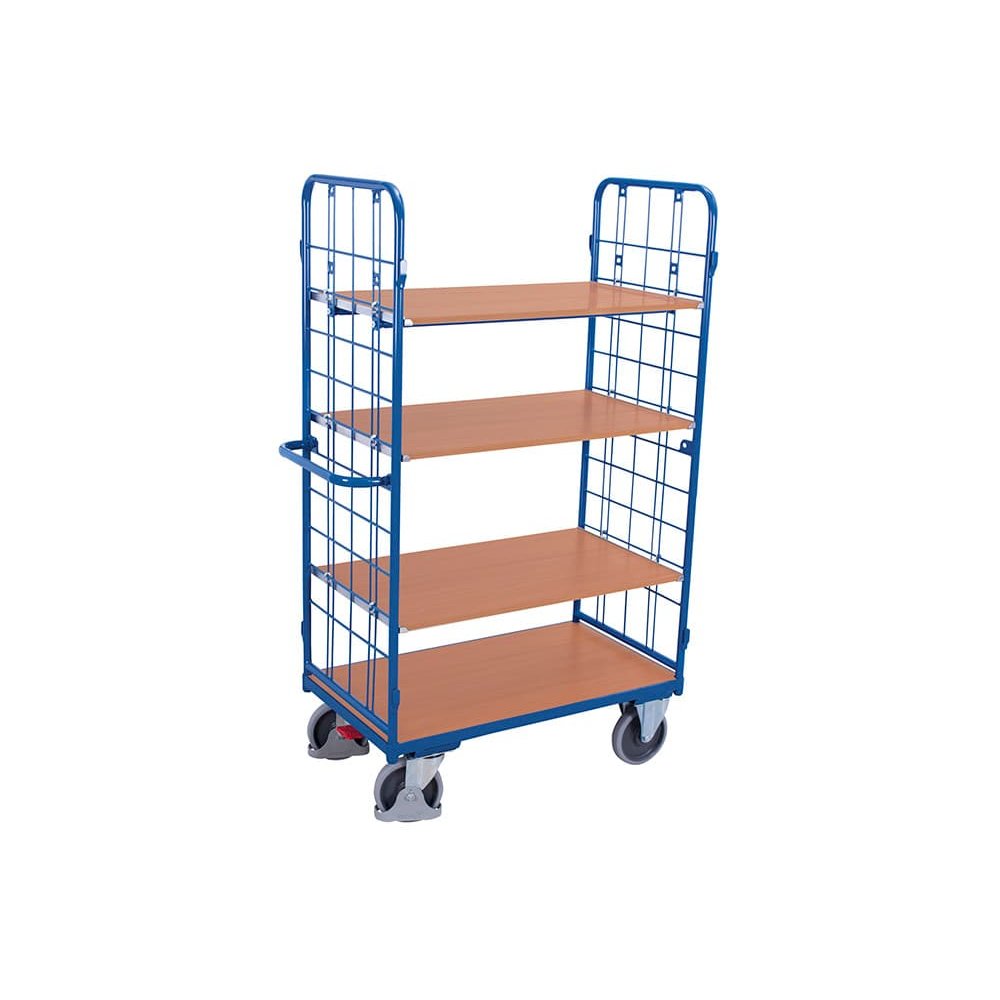 Paketwagen, 500 kg Traglast, mit Gitterwänden, 4 Böden
