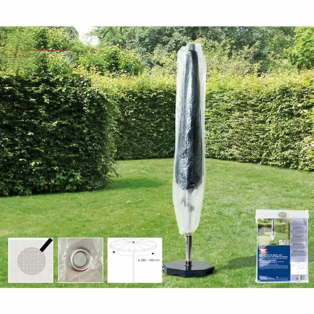 Gartenschirm Schutzhülle transparent, 250-450 cm, reißfest & wetterfest
