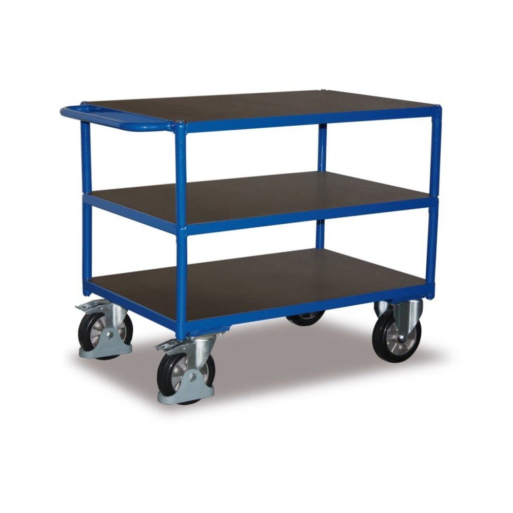 Schwerlast Tischwagen 1000 kg, 3 Ladeflächen, Industrie Stahlwagen