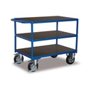 Schwerlast Tischwagen 1000 kg, 3 Ladeflächen, Industrie Stahlwagen
