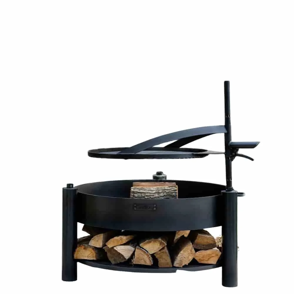 Feuerschale mit Grill, 80cm, Grillrost, multifunktional, Naturstahl