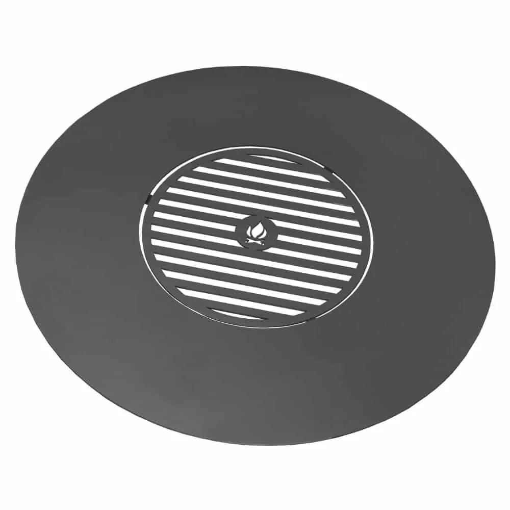 Grillplatte Feuerschale, 82cm, mit Grillrost 40cm, Naturstahl