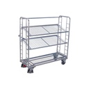 Etagenwagen mit 3 Drahtgitterböden verzinkt 250 kg Traglast Typ M + EasySTOP