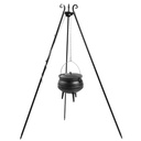 Gusseisenkessel, Dreibein Grill, Feuerkessel, 6L, mit Dreibein 180 cm