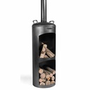 Gartenkamin Stahl, Faro, mit Holzfach, 18.5kg, Aussenkamin