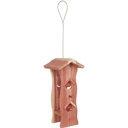 Futterspender Vögel, zum Aufhängen, Holz, mit Dach, Boni