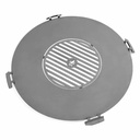 Grillplatte für Feuerschale, Edelstahl, 98 cm + Rost 46 cm