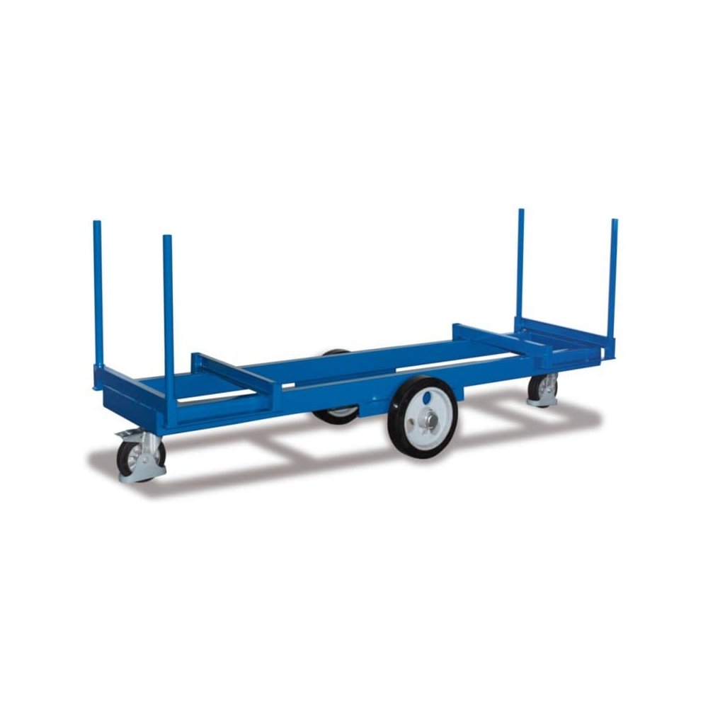 Langmaterialwagen, Materialwagen, 3000kg Traglast, mit 4 Rungen