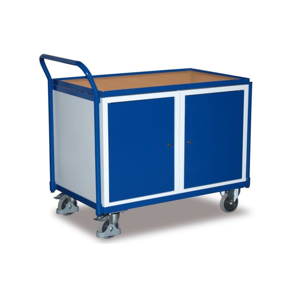 Werkstattwagen mit 2 Schränken, EasySTOP, 250 kg Traglast, rollbar