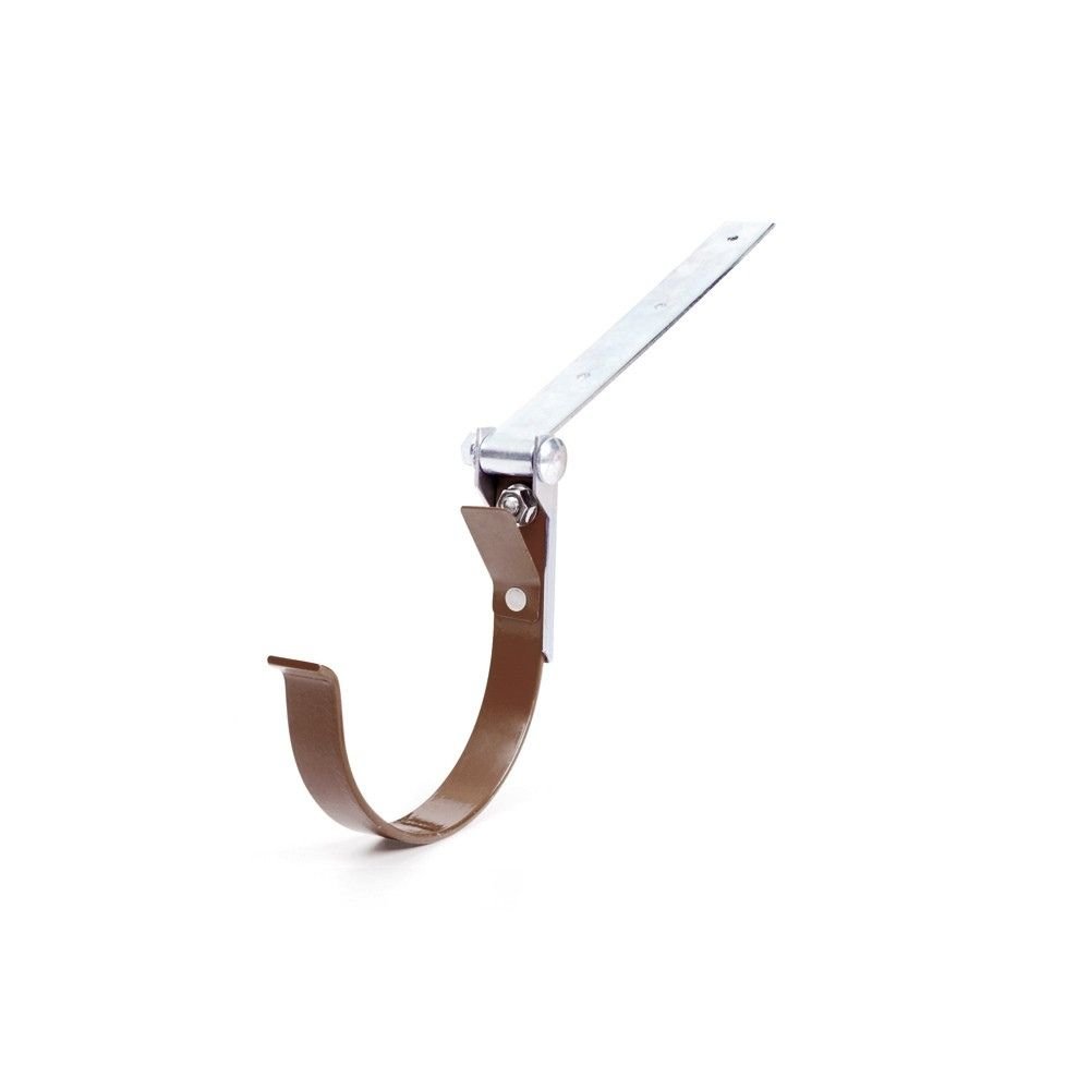 Dachrinnenhalter Metall, Rinneneisen einstellbar, braun, System 125