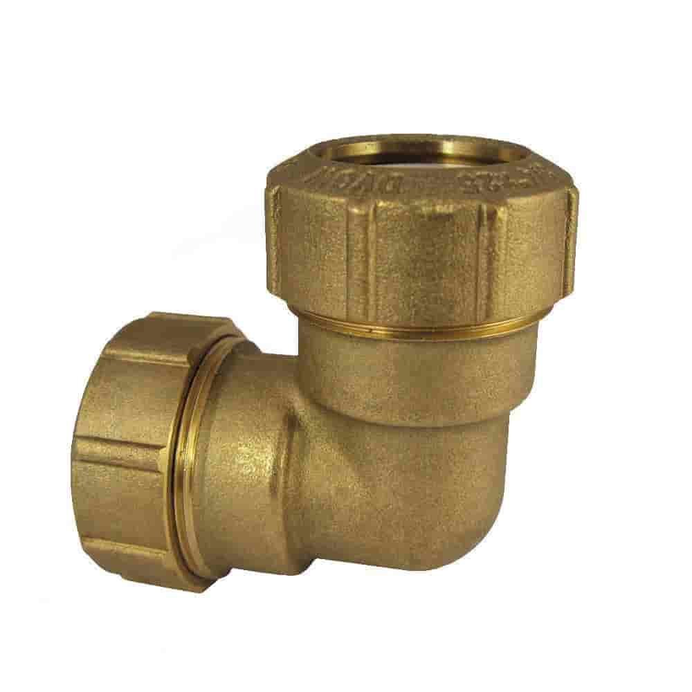 PE Rohr Verschraubung 40mm, Messing Winkel 90°, Trinkwasser, Gas