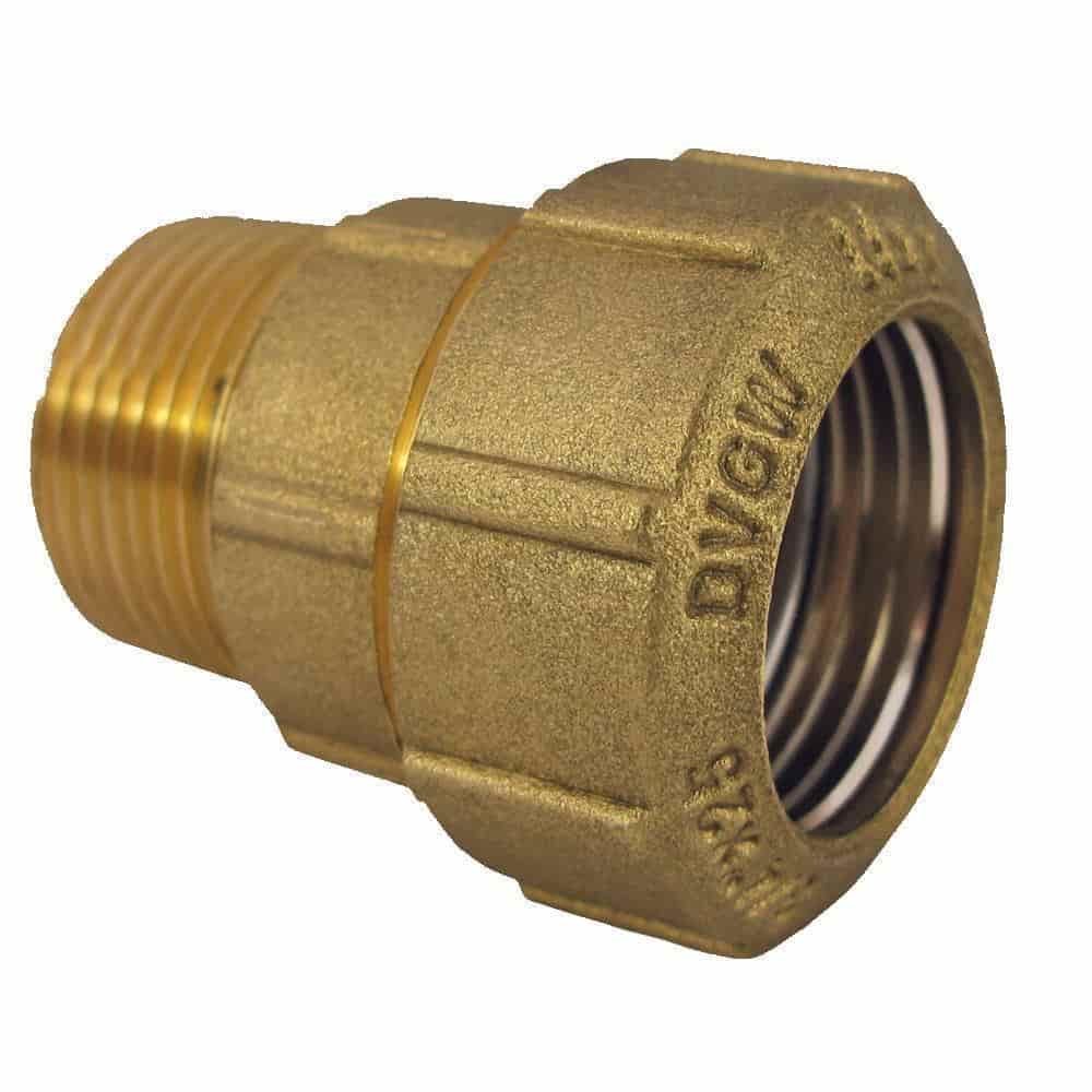 PE Rohr Verschraubung 40mm, Messing, Kupplung AG 1 1/4", Trinkwassergeeignet