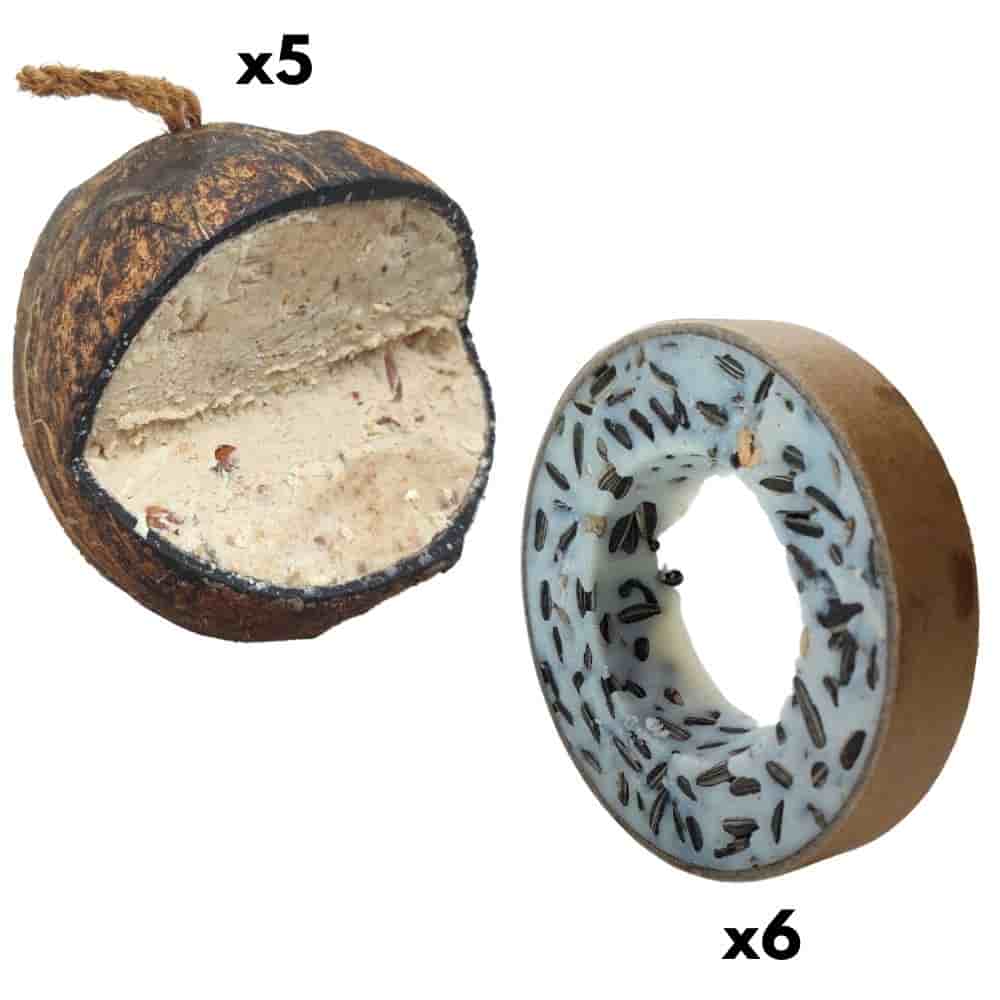Vogelfutter Meisenringe, Kokosnuss Vogelfutter, Winterfutter Set