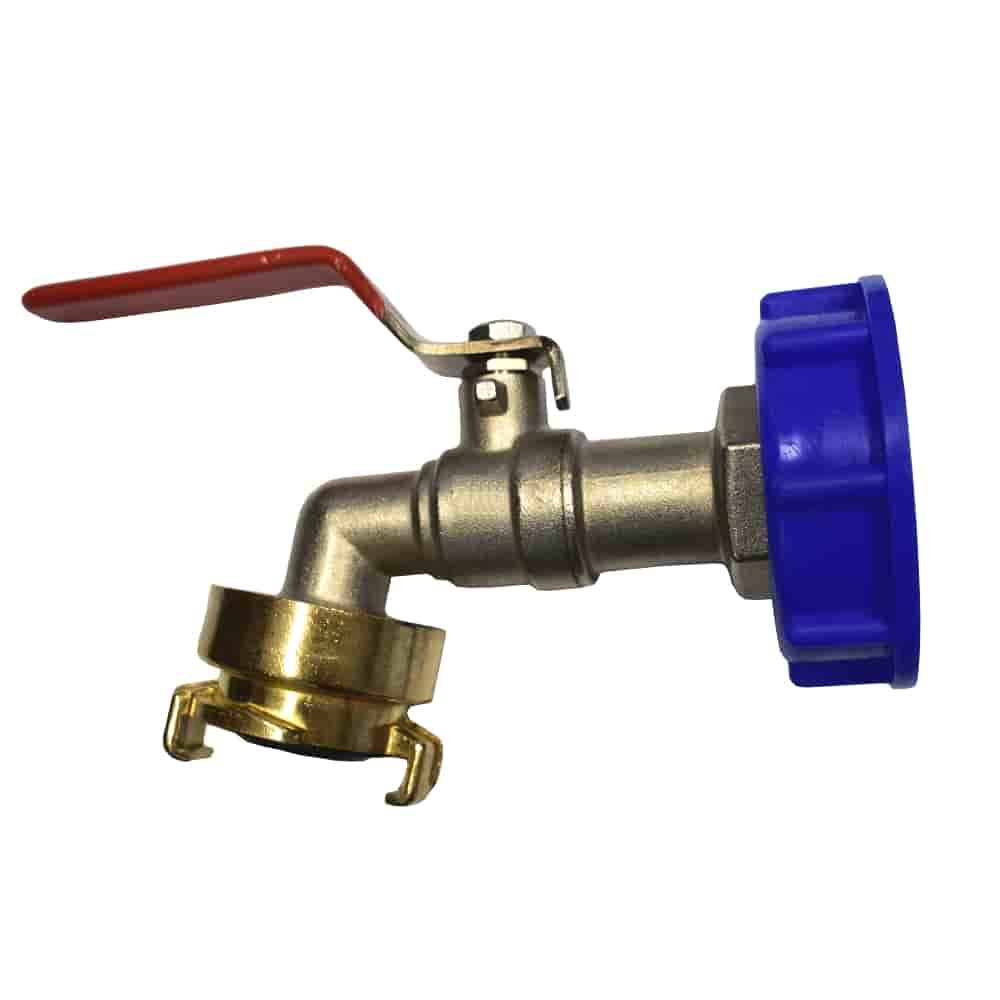 1" IG IBC Container S60 + Wasserhahn + 1 1/4"