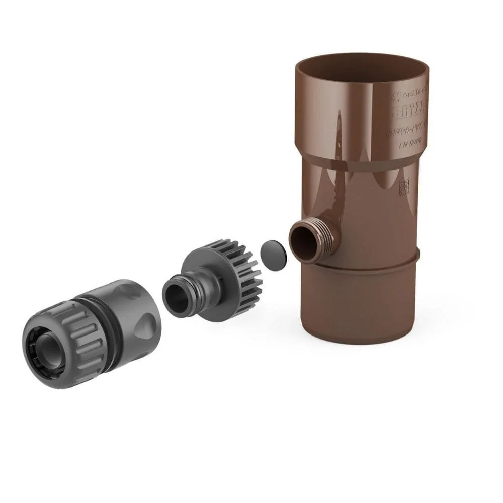 Regenwasser Sammler, Fallrohr Regensammler braun, 63mm