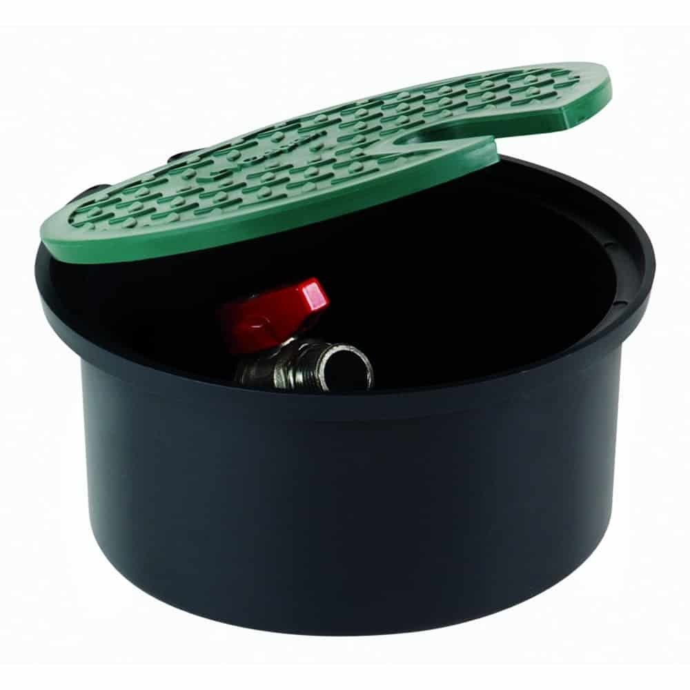 Ventilschacht, rund, 110mm Höhe, mit 3/4" Ventil, Gartenbewässerungsschacht