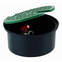 Ventilschacht, rund, 110mm Höhe, mit 3/4" Ventil, Gartenbewässerungsschacht