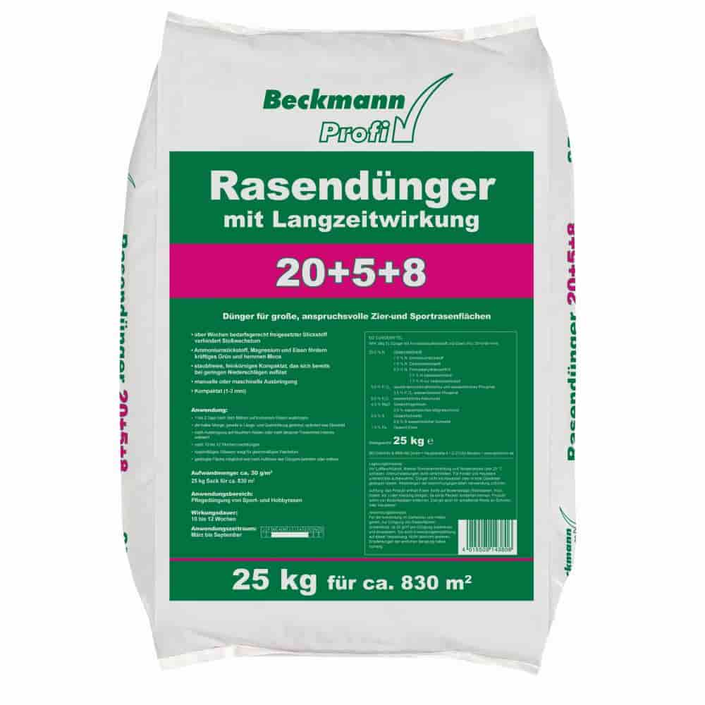 Rasendünger 25 kg, Langzeitwirkung, NPK 20+5+8, 830m²