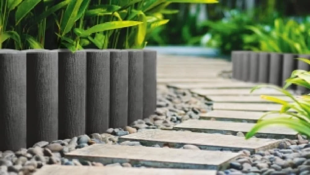 Gartenpallisade, Rasenkante, Beeteinfassung, 2,30m, Holzdekor