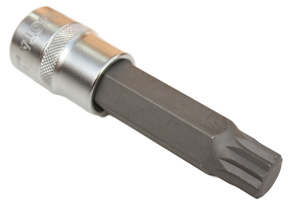 M12 Vielzahn Nuss, 1/2 Zoll, L=140mm, Spline Nuss, S2 Stahl
