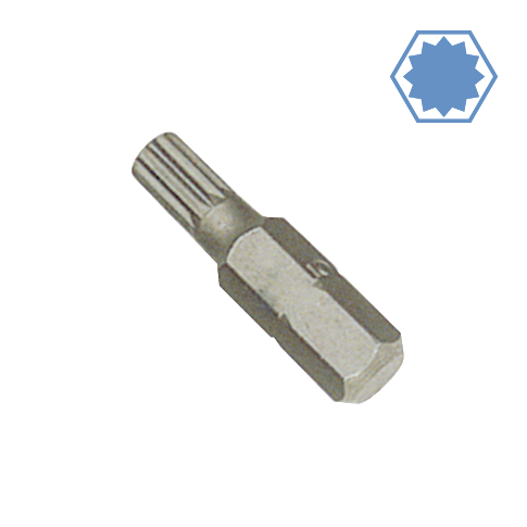 M6 Spline Bit, Innensechskant M6, Vielzahn Bit, 25mm, S2 Stahl