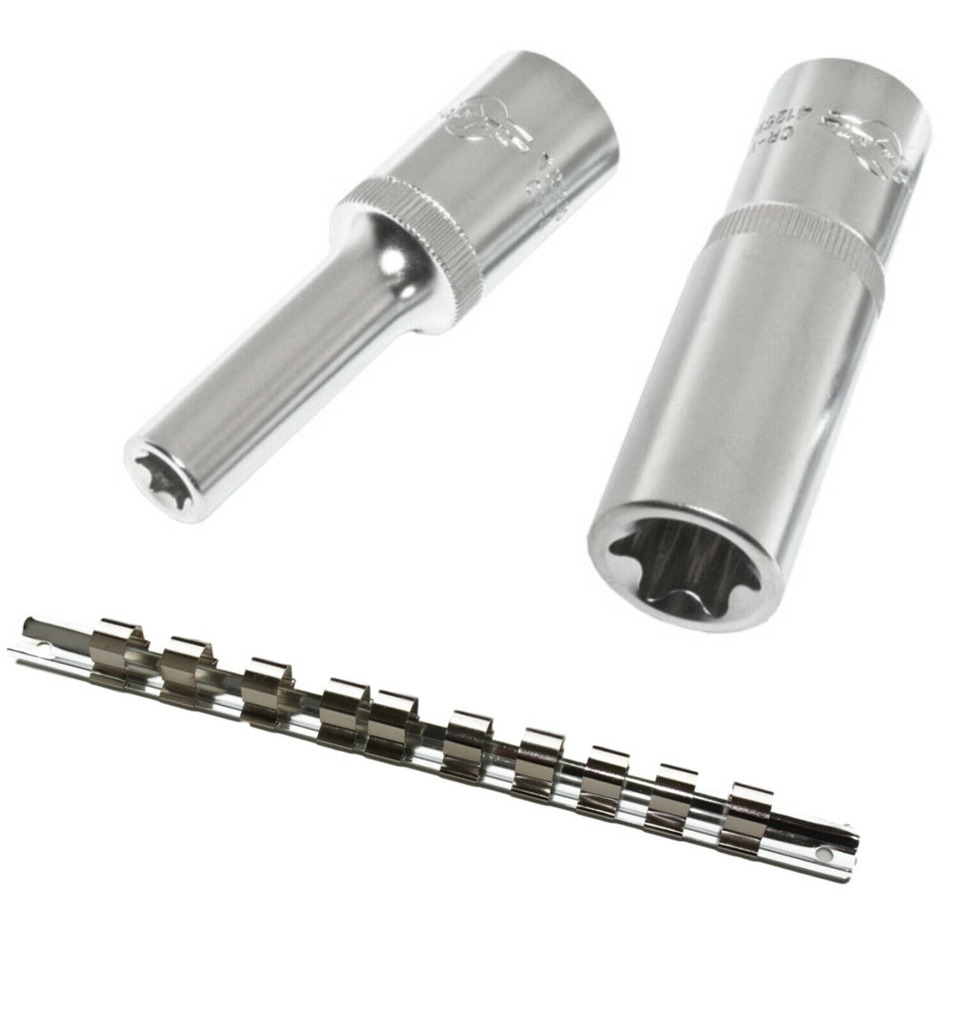 Torx Nuss E12, Aussen Torx, 1/2 Zoll, CrV, 76mm, Lang